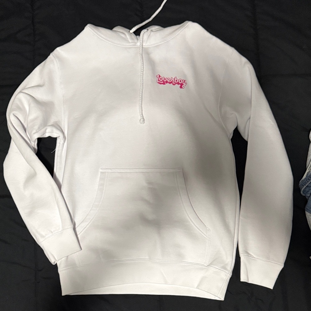 White Hoodie lover boy brand new without tags runs big!